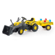 Tractor excavator cu pedale, remorca si accesorii