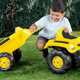 Tractor excavator cu pedale, remorca si accesorii