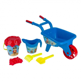 Set plaja carucior albastru cu 5 accesorii