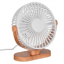 Ventilator cu baza imitatie lemn si USB 2W