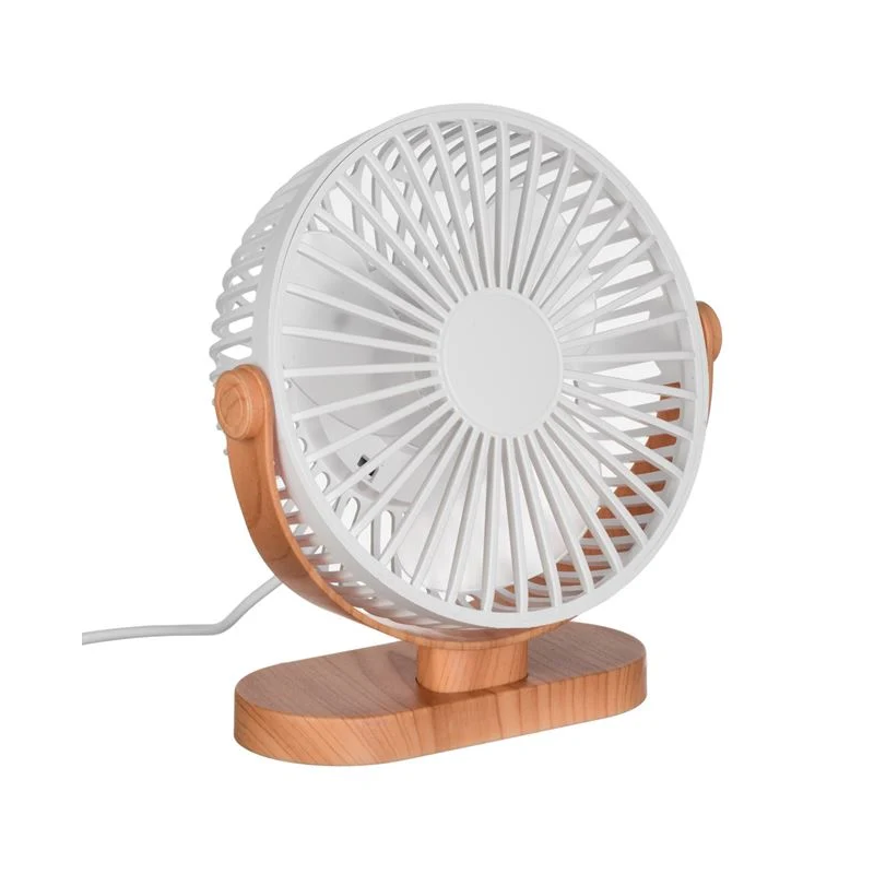 Ventilator cu baza imitatie lemn si USB 2W
