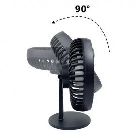 Ventilator negru de masa 90º cu USB 5W