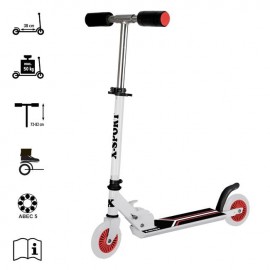 Trotineta din aluminiu alb - neagra