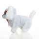 Caine interactiv Canis alb cu fundita rosie ochelari inimi miscare si sunet 15cm