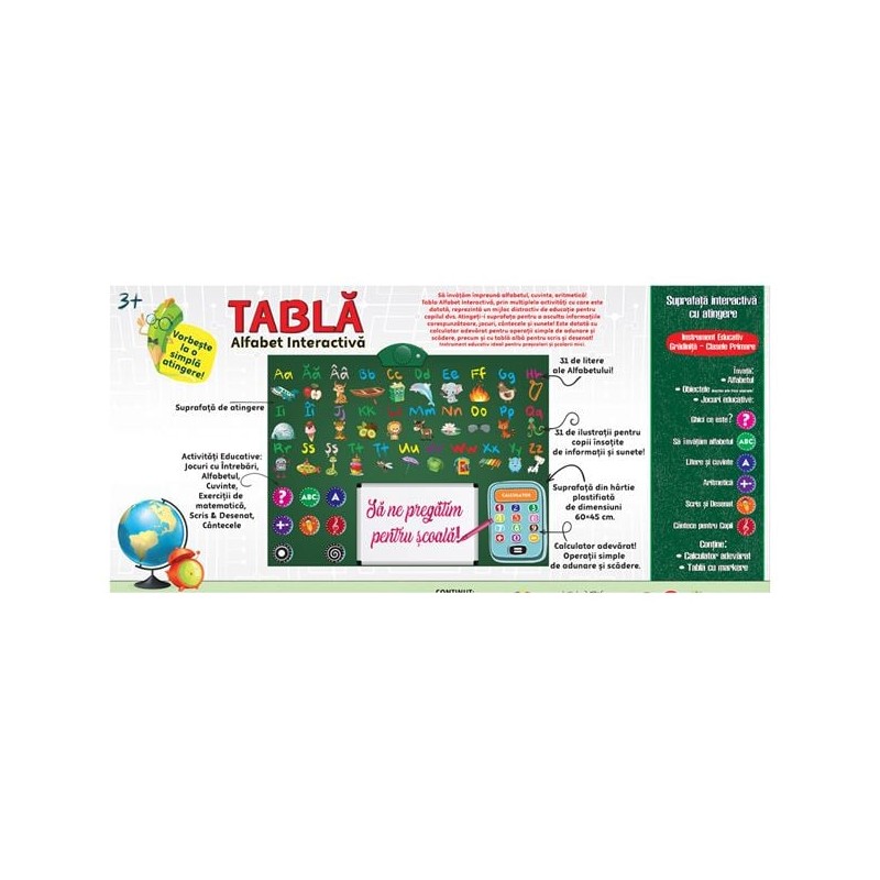 Joc tabla cu alfabet romanesc