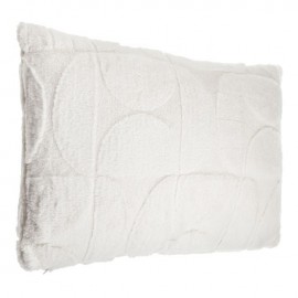 Perna decorativa din imitatie de blana alba cu model reliefat 55x37cm