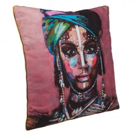 Perna decorativa cu chip de femeie africana 45x45x10cm
