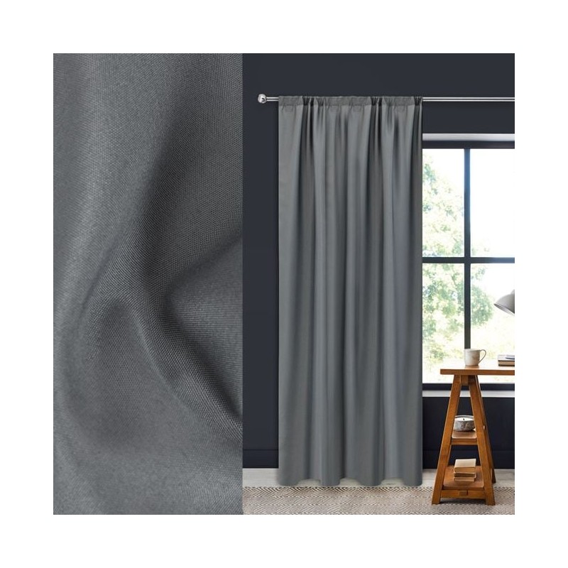 Perdea decorativa cu banda gri oxford 135x260cm