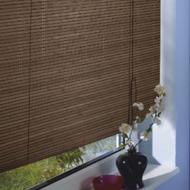 Jaluzea din bambus maro inchis pentru fereastra 90x180cm