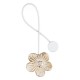 Magnet pentru perdea floare din lemn auriu si alb brushed