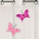 Set 6 fluturi decorativi roz pentru perdele 10cm