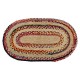 Covoras oval de iuta bej cu detalii colorate 90x50cm