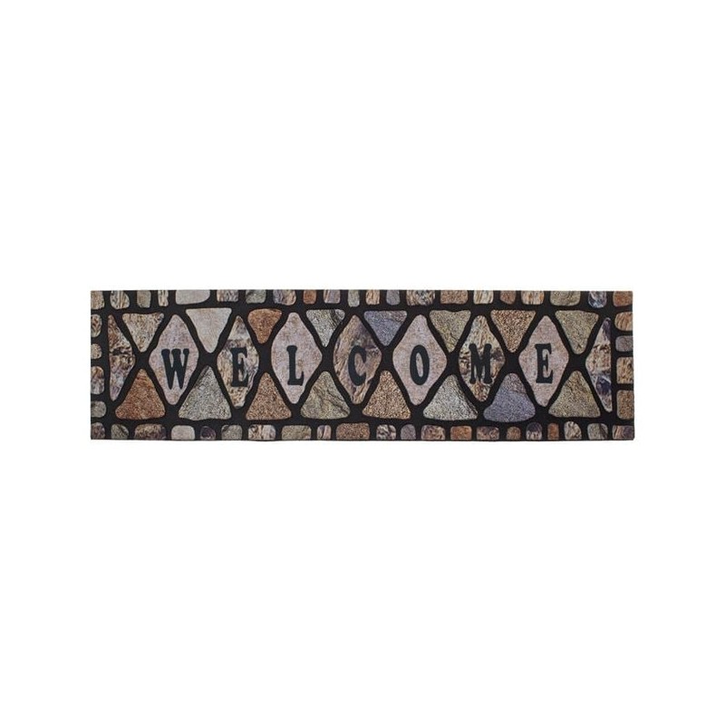 Covoras treapta intrare negru cu pietre reliefate 90x24cm