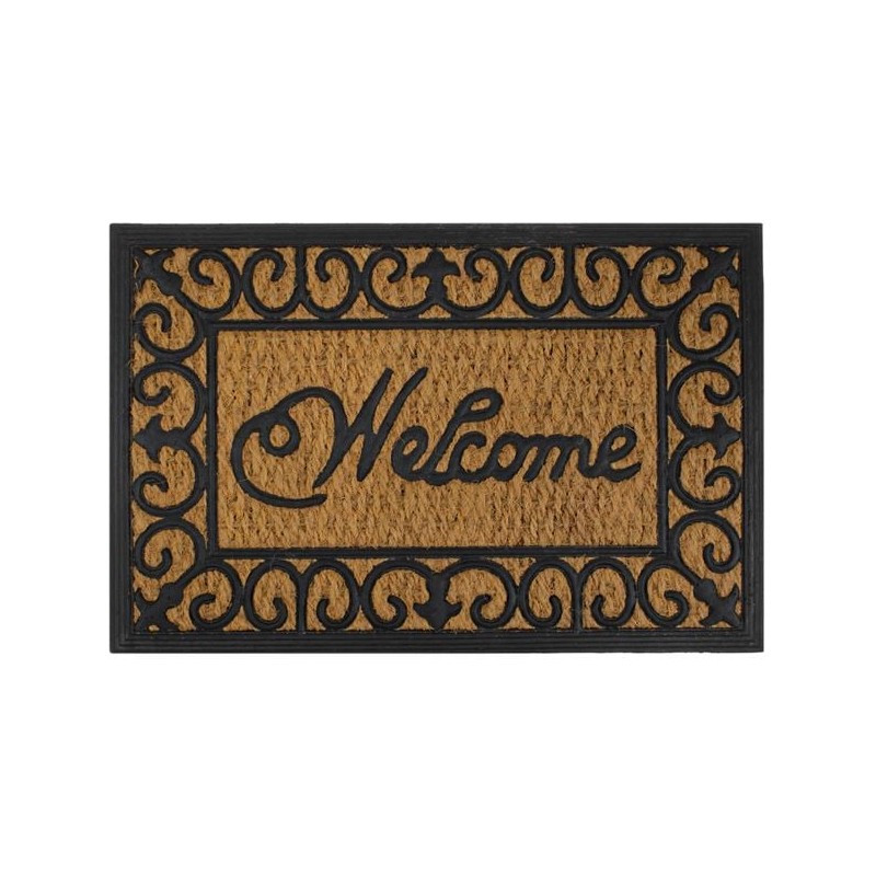Covoras intrare maro negru cu mesaj 60x40cm