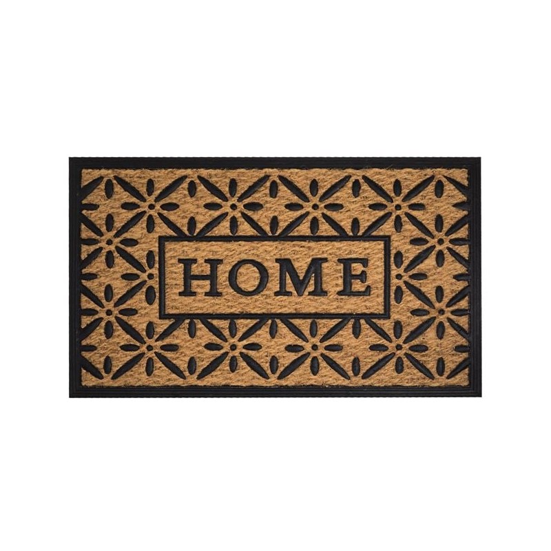 Covoras intrare maro cu model flori home 75x45cm