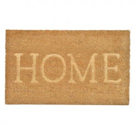 Covoras intrare de culoare naturala cu mesaj Home 75x45cm