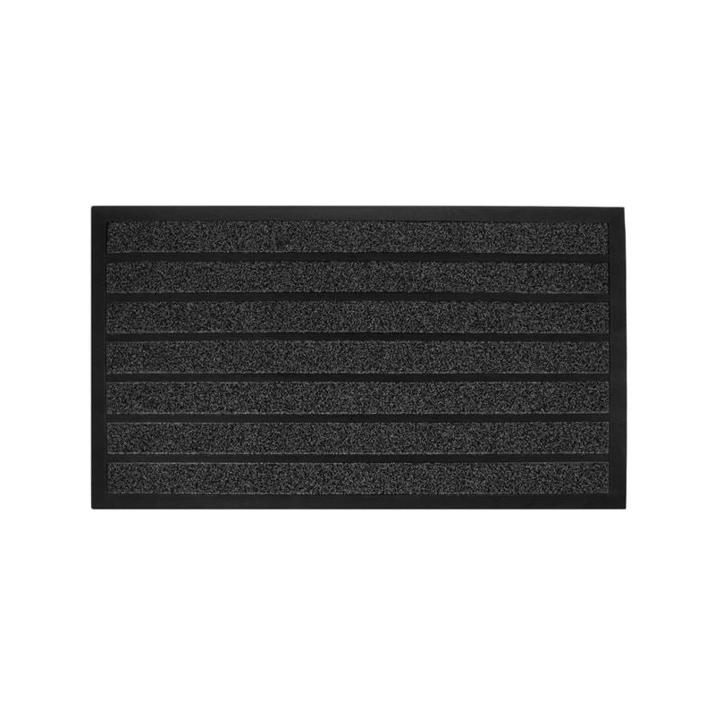 Covoras intrare negru cu dungi gri 75x45cm