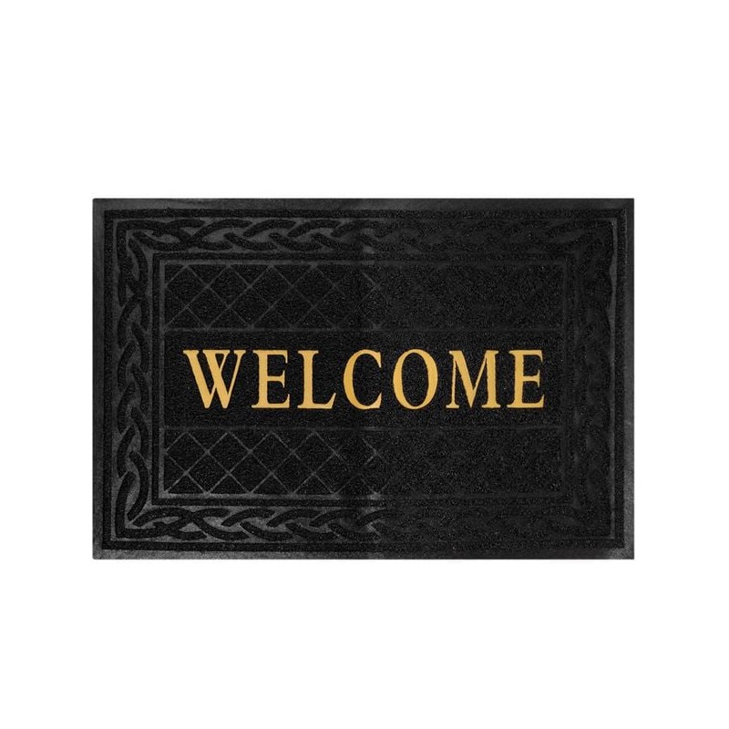 Covoras intrare negru cu model auriu 90x60cm