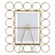 Rama foto decorativa metalica transparenta roz aurie cu suport si cercuri 10x15cm