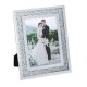 Rama foto decorativa din sticla oglinda argintie glitter 21x26cm