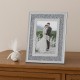 Rama foto decorativa din sticla oglinda argintie glitter 21x26cm