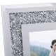 Rama foto decorativa din sticla oglinda argintie glitter 21x26cm