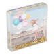 Rama foto decorativa transparenta glitter auriu 11x11cm