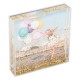 Rama foto decorativa transparenta glitter auriu 11x11cm