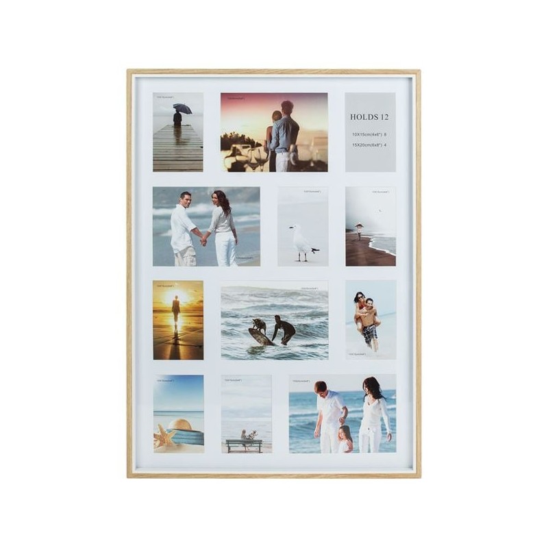 Rama foto decorativa din lemn de stejar de culoare naturala 52.5x2.5x72.5cm