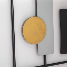 Tablou metalic negru auriu cu model abstract 40x60cm