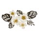 Decoratiune cu flori metalice ecru-aurii 65x36x3.5cm