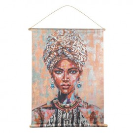 Tablou textil etnic ”Figura Colorata de Femeie” 76x97cm