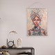 Tablou textil etnic ”Figura Colorata de Femeie” 76x97cm