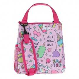 Geanta izoterma 8l roz cu unicorn 23x14x25cm