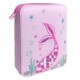 Penar echipat dublu lila cu model sirena 18x5x23cm