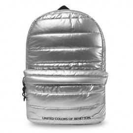 Ghiozdan argintiu puffy 30x14x46cm