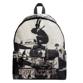 Ghiozdan negru bej skater 32x14x42cm