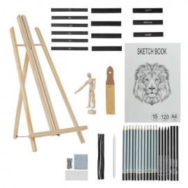 Set schite cu sevalet si accesorii - 44 buc