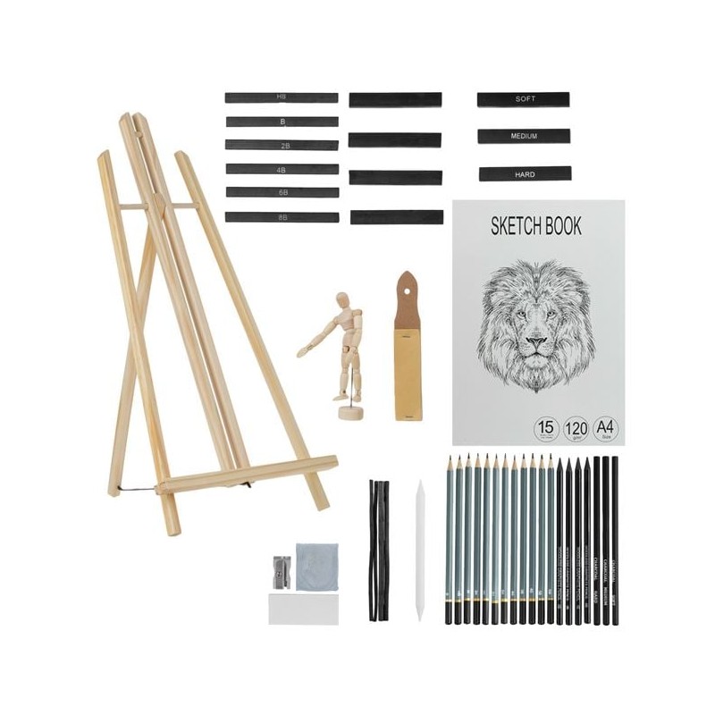 Set schite cu sevalet si accesorii - 44 buc