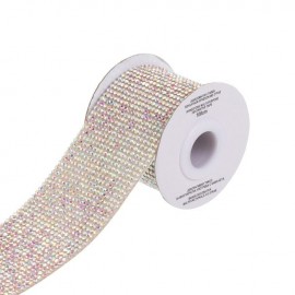 Banda adeziva cu strass holografic argintiu 1mx4.5cm