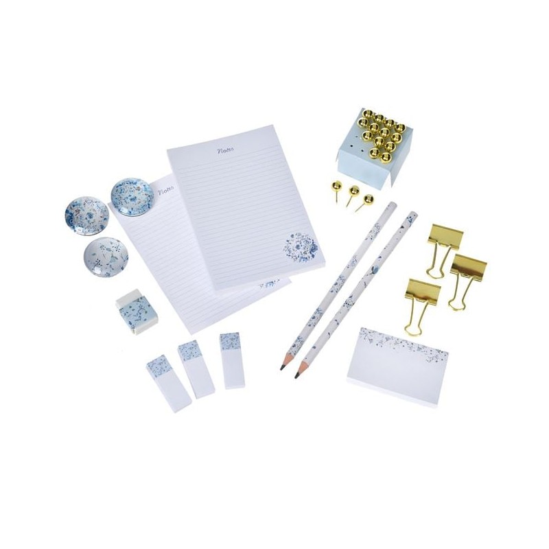 Set cadou scolar flori bleu