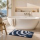 Covoras model valuri bleu-albe 45X75