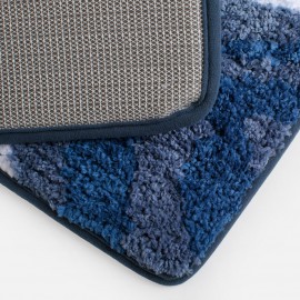 Covoras model valuri bleu-albe 45X75