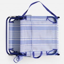 Sezlong de plaja pliabil cu dungi 188x55x24cm