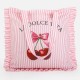 Geanta din material textil roz cu model dungi si cirese