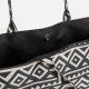 Geanta textila neagra cu model tribal