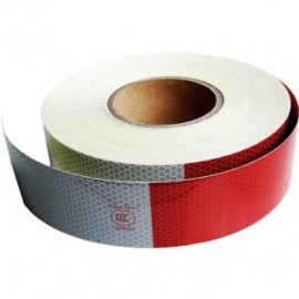 Banda reflectorizanta drepta tip fagure alba/rosie 5cm x 25m CH