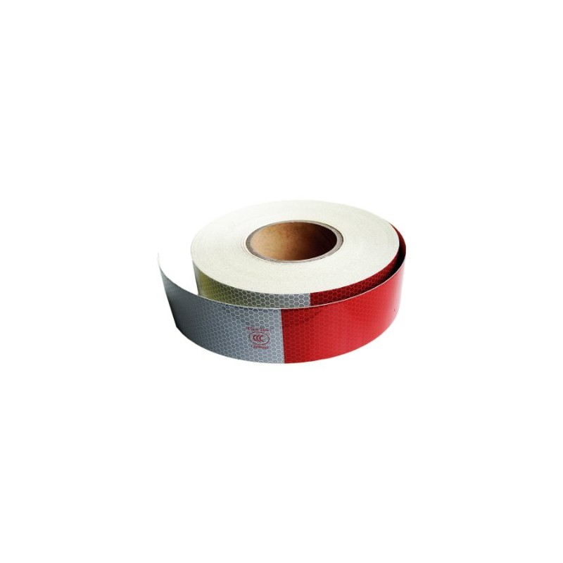 Banda reflectorizanta drepta tip fagure alba/rosie 5cm x 25m CH