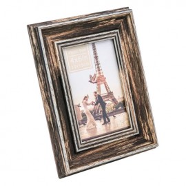 Rama foto maro cu aspect de lemn vechi