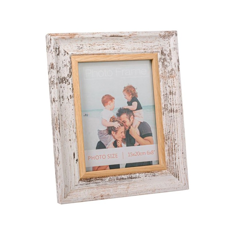 Rama foto de lemn alba brushed